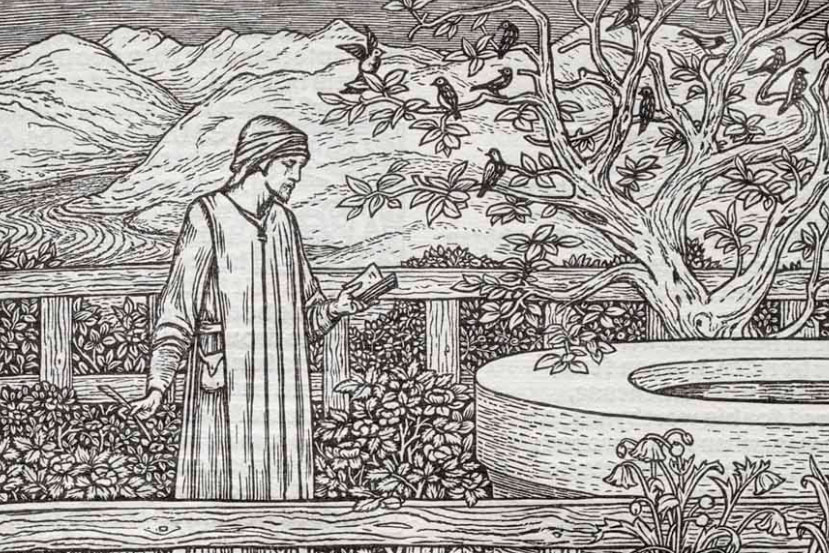 Detail of illustration from The Works of Geoffrey Chaucer printed by Kelmscott Press
