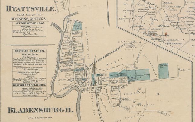 Map of Bladensburg and Hyattsville