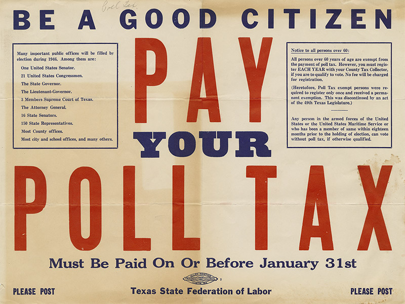 Be a Good Citizen and Pay Your Poll Tax poster
