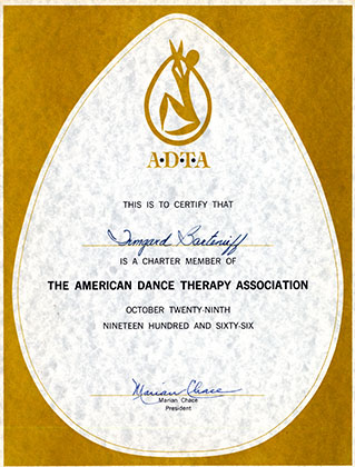 Irmgard's ADTA certificate