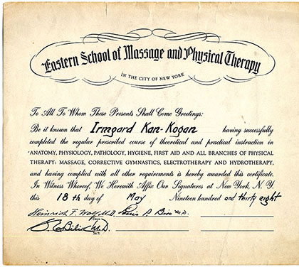 Irmgard's Massage license