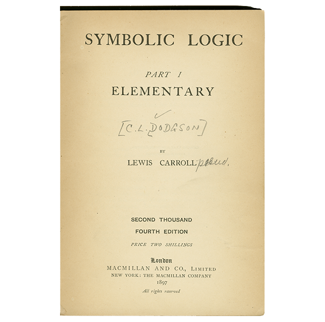 Symbolic Logic title page