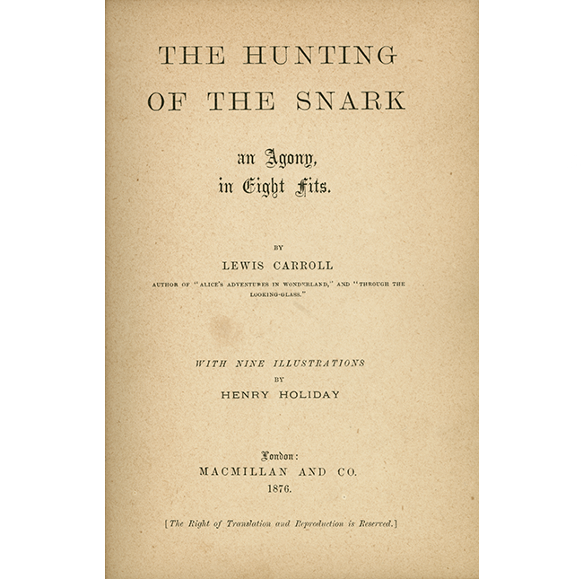 The Hunting of the Snark title page