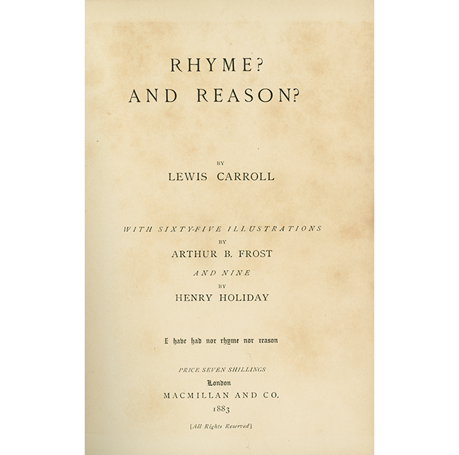 Rhyme and Reason title page