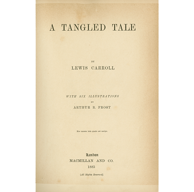 A Tangled Tale title page