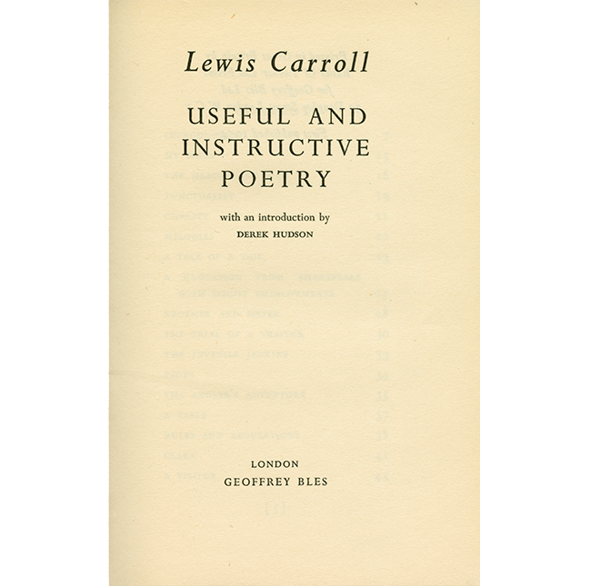 Useful and Instructive Poetry title page