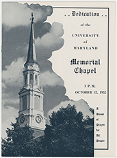 Program from the dedication of Memorial Chapel