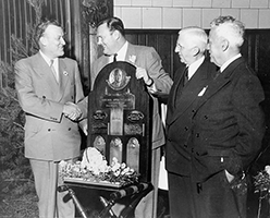 Governor Theodore McKeldin, head football coach Jim Tatum, Judge William P. Cole, Jr., Harry Byrd