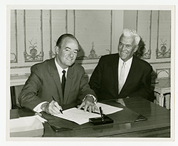 Byrd with Hubert Humphrey