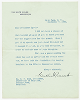 Letter from Franklin Roosevelt