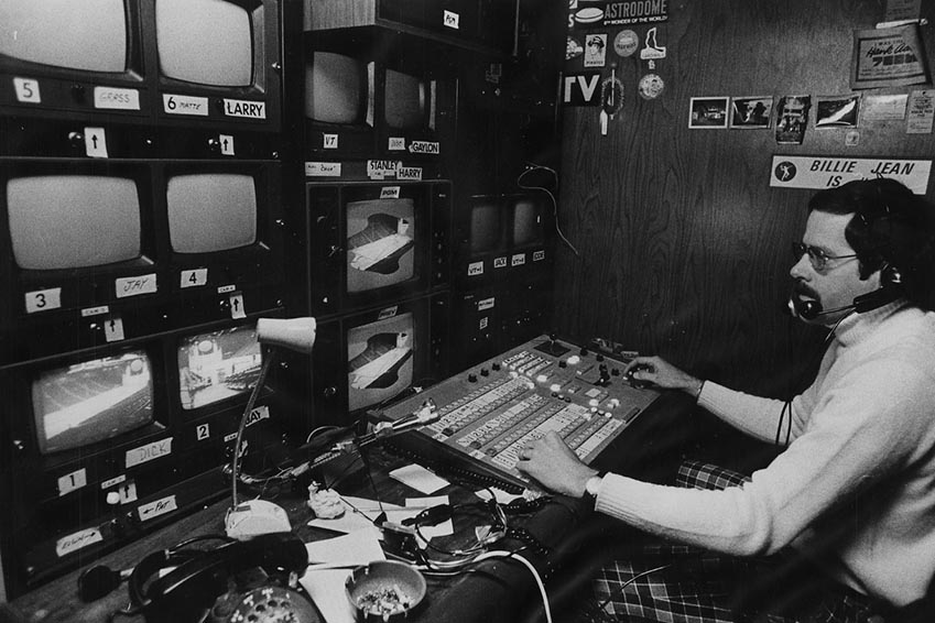 Baker in control room, 1973