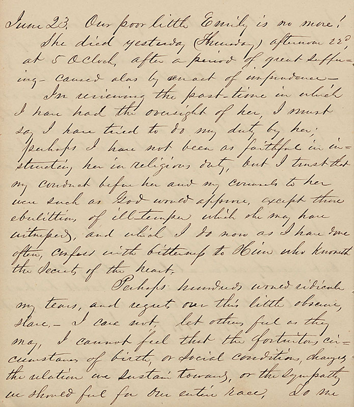 Leonidas Dodson diary entry