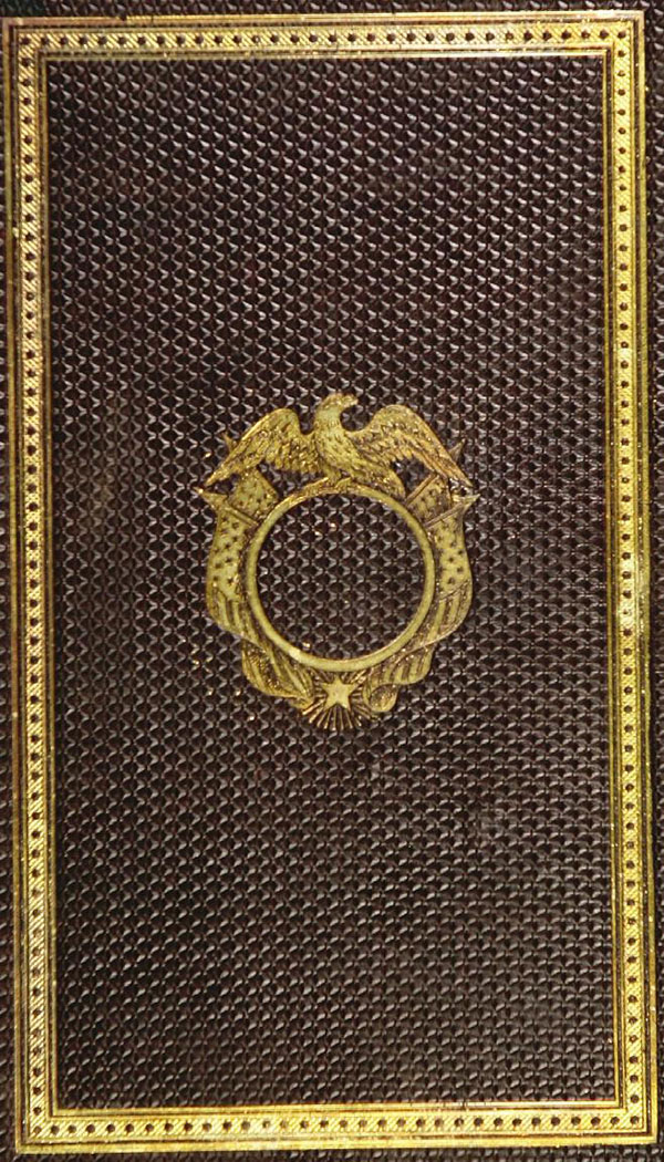 Black book cover with an golden eagle in the middle