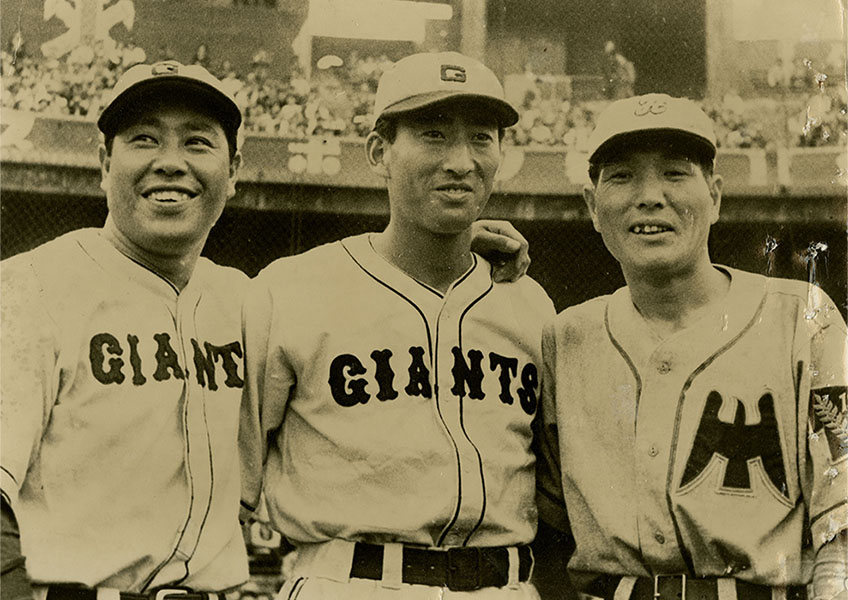 Baseball players from the Japanese professional team, the Giants