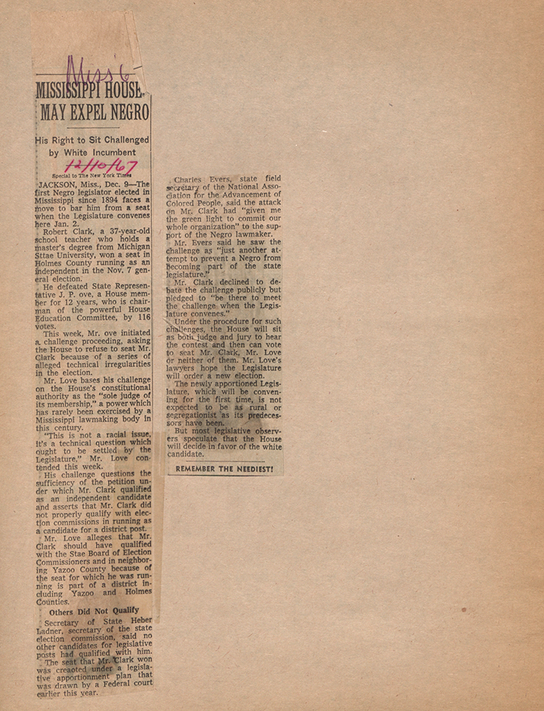 News clipping of article about Robert Clarke