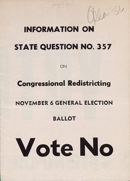 Information on State Question no 357 on redistricting