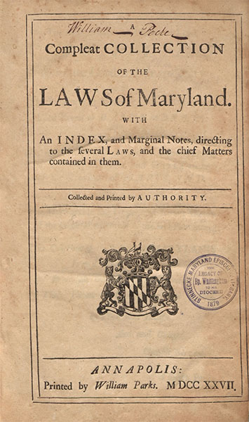 A compleat collection of the laws of Maryland