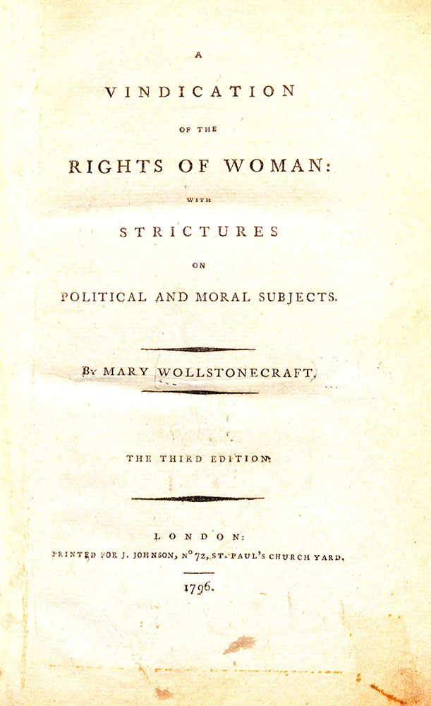 Title page of A vindication of the rights of woman