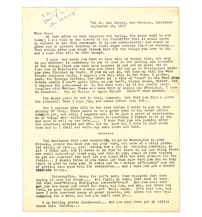 September 28, 1937 letter