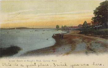Beach at Hough's Neck postcard