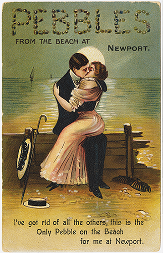 Newport Beach, couple kissing on beach