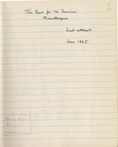 Notebook entries, February 1958