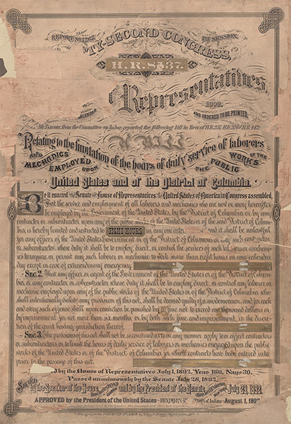 American Federation of Labor commemorative copy of House Resolution 8537