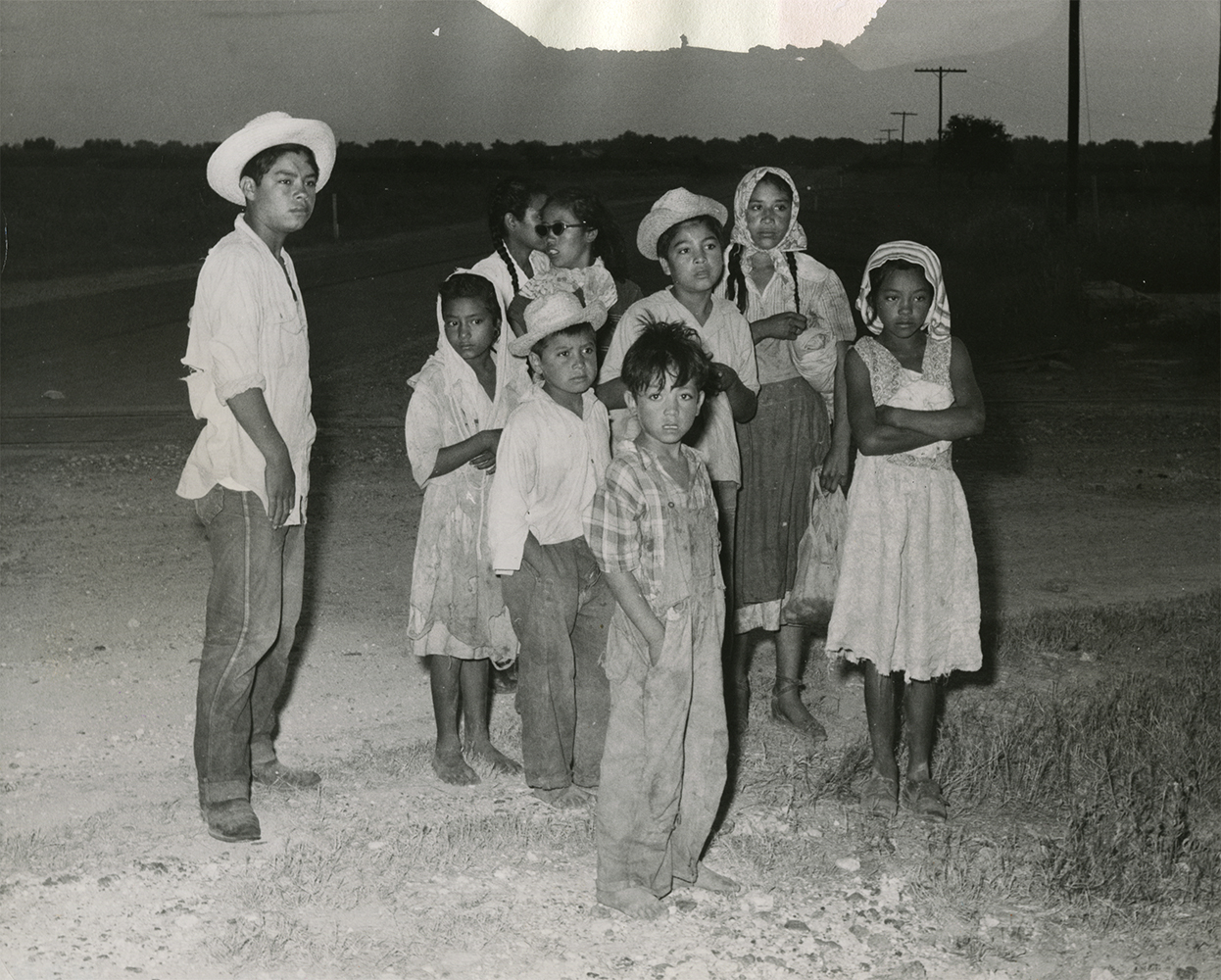 Child laborers detained by the U.S. Border Patrol. Rio Grande Valley, Texas. circa 1953