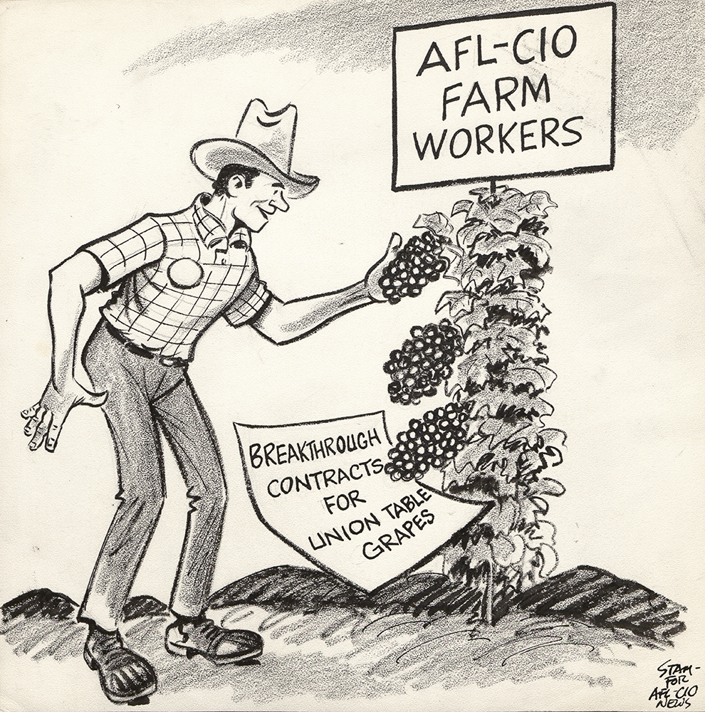 'First Fruit' cartoon. AFL-CIO News, April 11, 1970