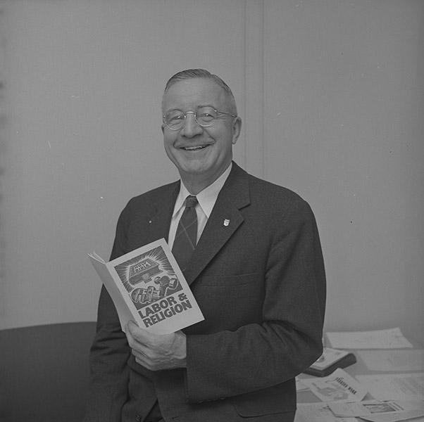 Charles C. Webber 'Chaplain of Organized Labor,' Director of AFL-CIO Office of Religious Relations. 1946.