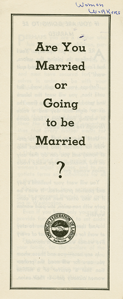 'Are You Married or Going to Be Married?' brochure