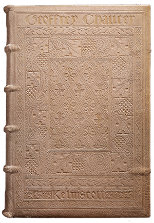 Pigskin binding designed for printings of the Kelmscott Chaucer