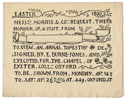 Invitation to View a Tapestry from Morris & Co., April 1890