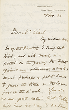 Letter, William Morris to Mr. Clarke