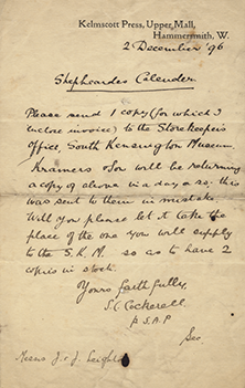 Sydney Cockerell Letter