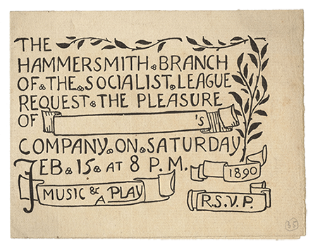 Invitation to Socialist League Meetings, February 15th, 1890