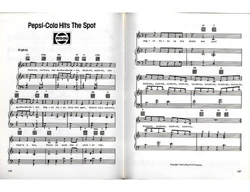 Pepsi-cola hits the spot jingle sheet music