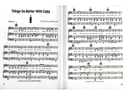 Coca-Cola jingle sheet music