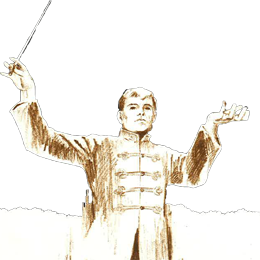 brown pencil sketch of conductor