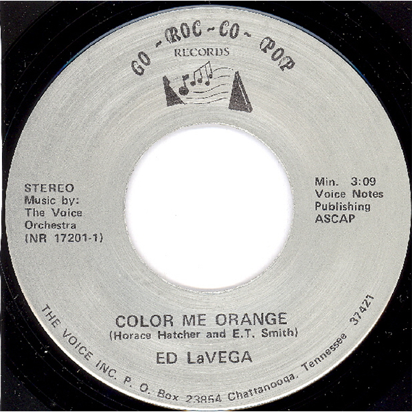 Label for the single 'Color Me Orange' by Ed LaVega