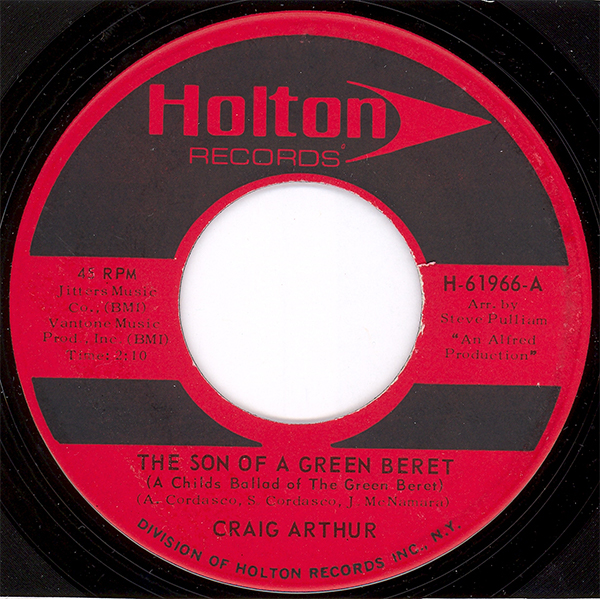 Label of single 'The Son of a Green Beret' by Craig Arthur