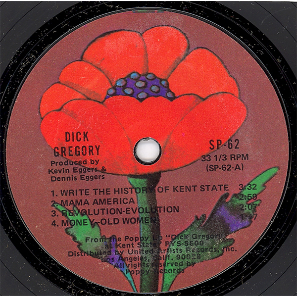 Label of album 'At Kent State' by Dick Gregory