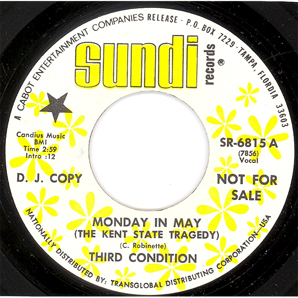 Label of single 'Monday In May (The Kent State Tragedy)' by Third Condition