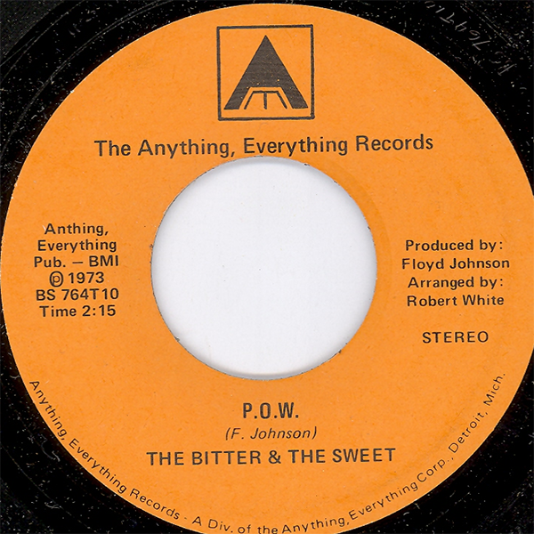 Label of single 'P.O.W.' by The Bitter & The Sweet