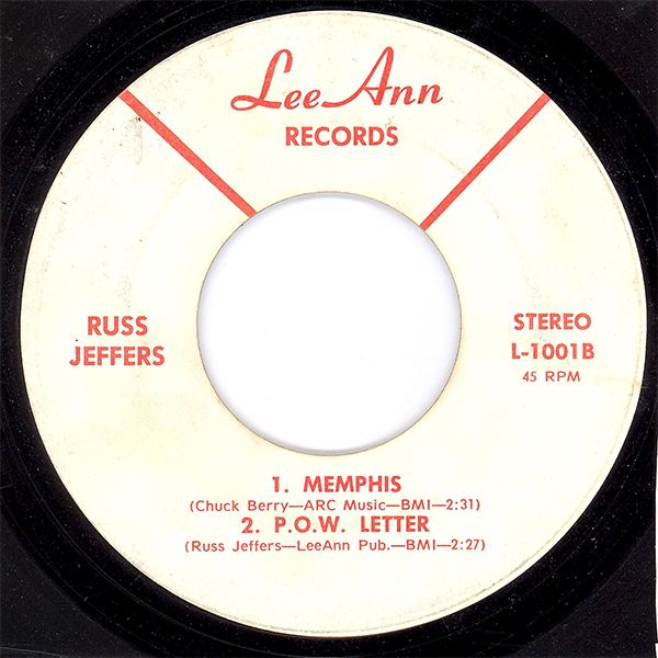 Label of single 'P.O.W. Letter' by Russ Jeffers