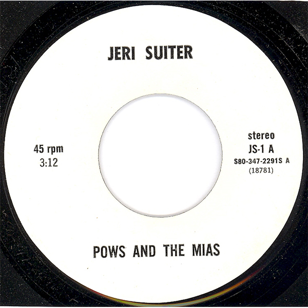Label of single 'POWs and the MIAs' by Jeri Suiter