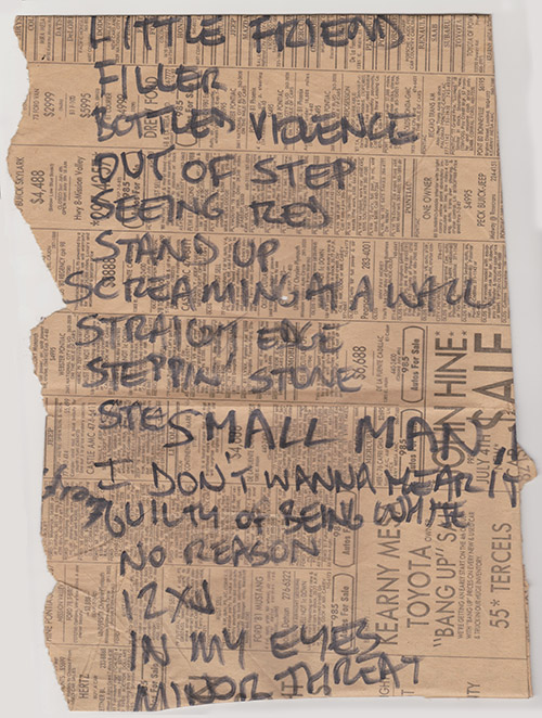Minor Threat setlist, 1982