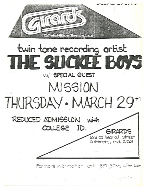 Slickee Boys Flier