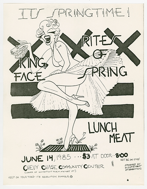 King Face flyer for 'Rites of Spring' with a twelve-square grid of black-and-white photos of the band.