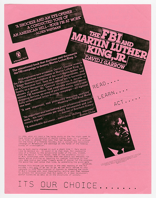Martin Luther King, Jr. Day flyer